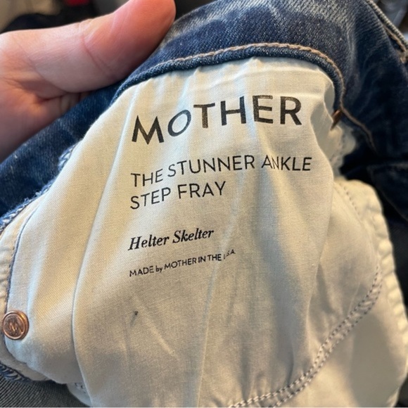 MOTHER The Stunner Ankle Step Fray Jeans Helter Skelter wash Sz‎ 31 - Picture 11 of 15